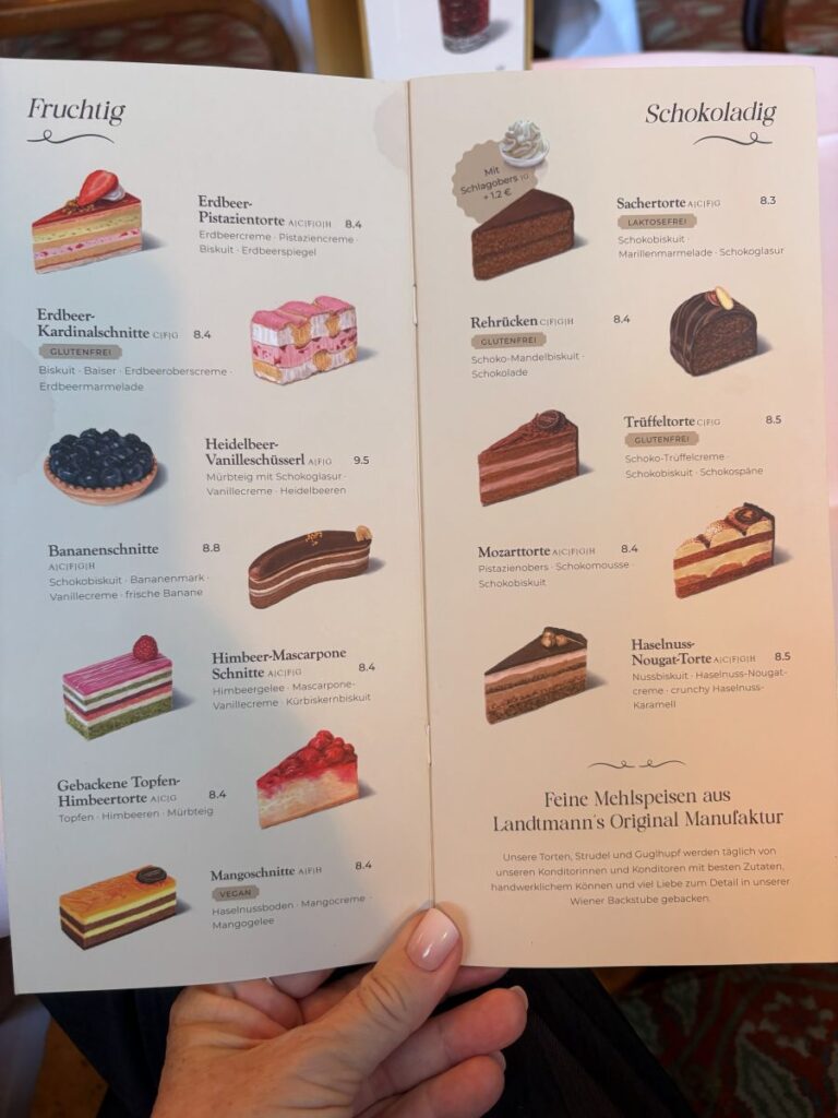 Cafe Landtmann menu